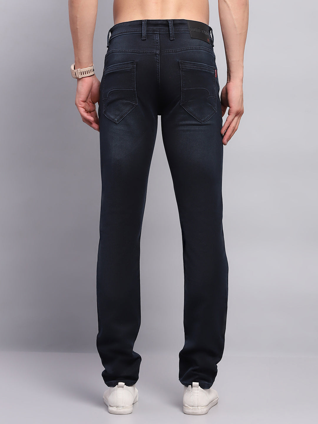 Men Blue Solid Skinny Fit Denim