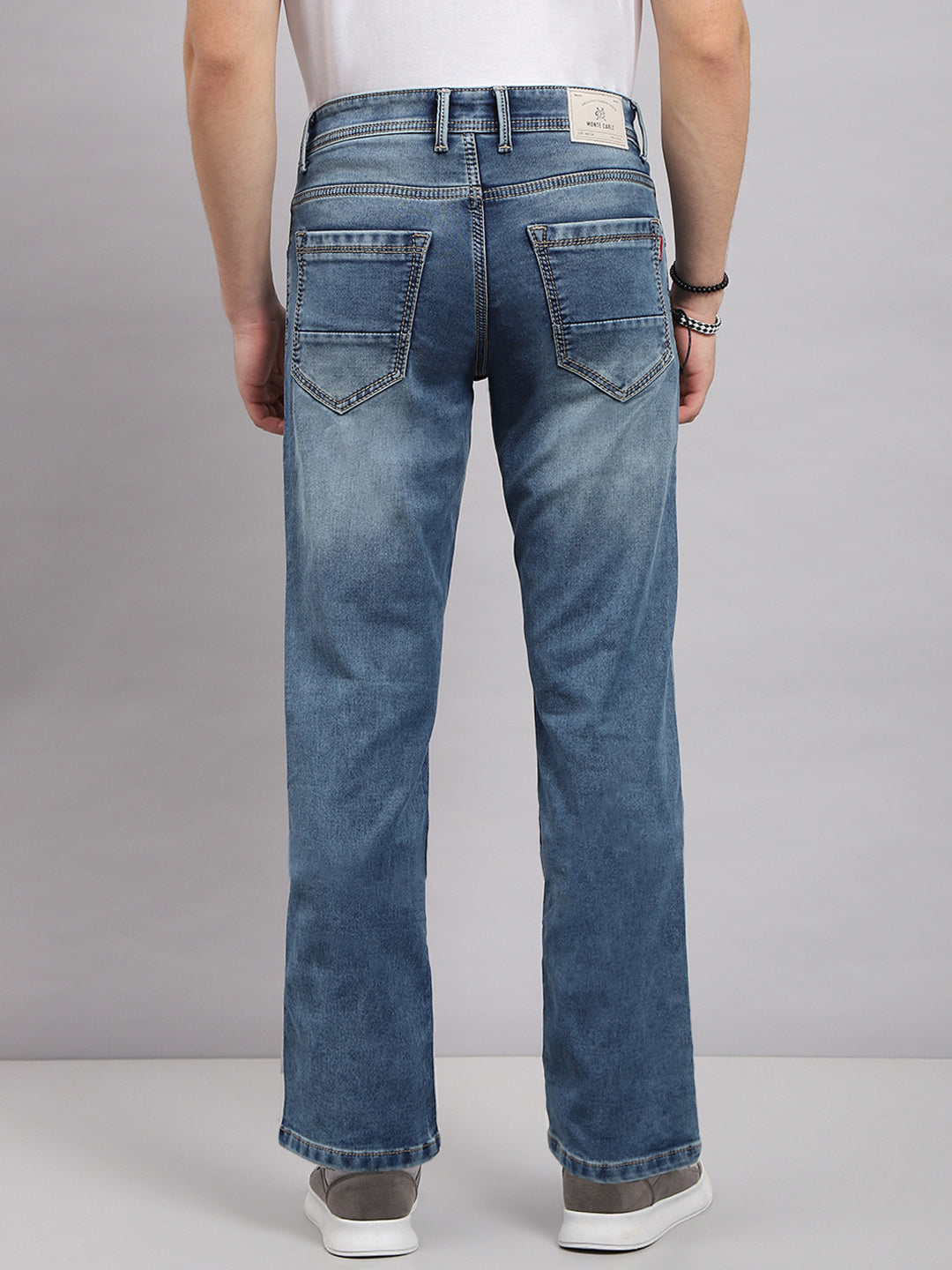 Men Blue Solid Bootcut Denim