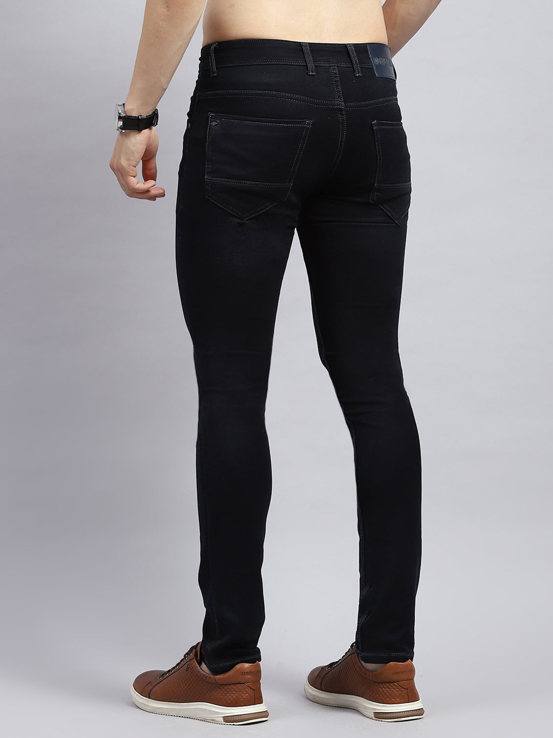 Men Blue Solid Skinny Fit Denim