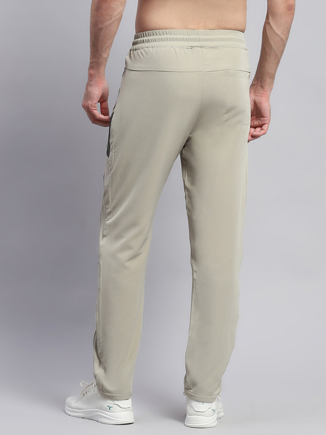 Men Beige Solid Regular Fit Lower