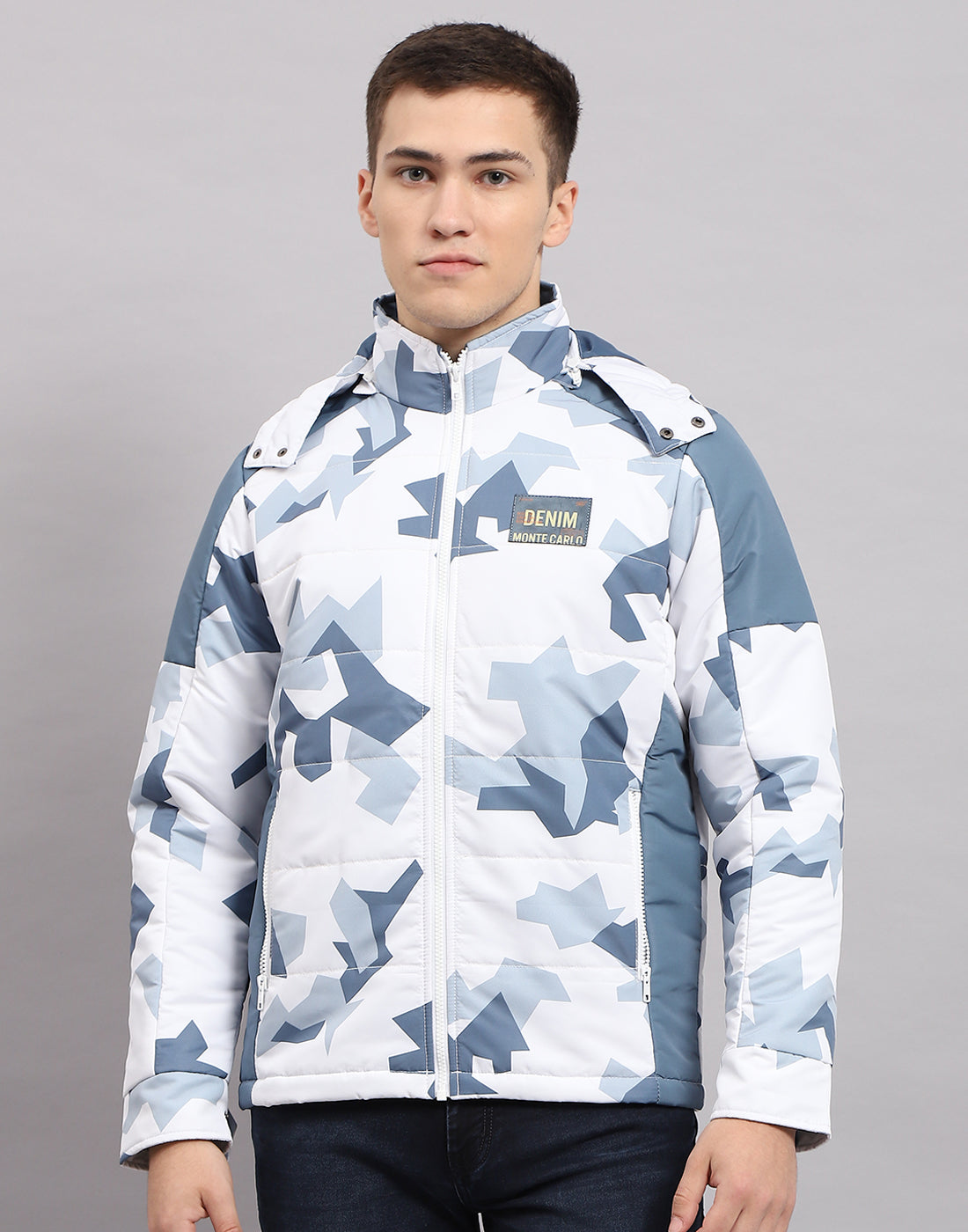 Men Multicolor Printed Hooded Full Sleeve Jacket