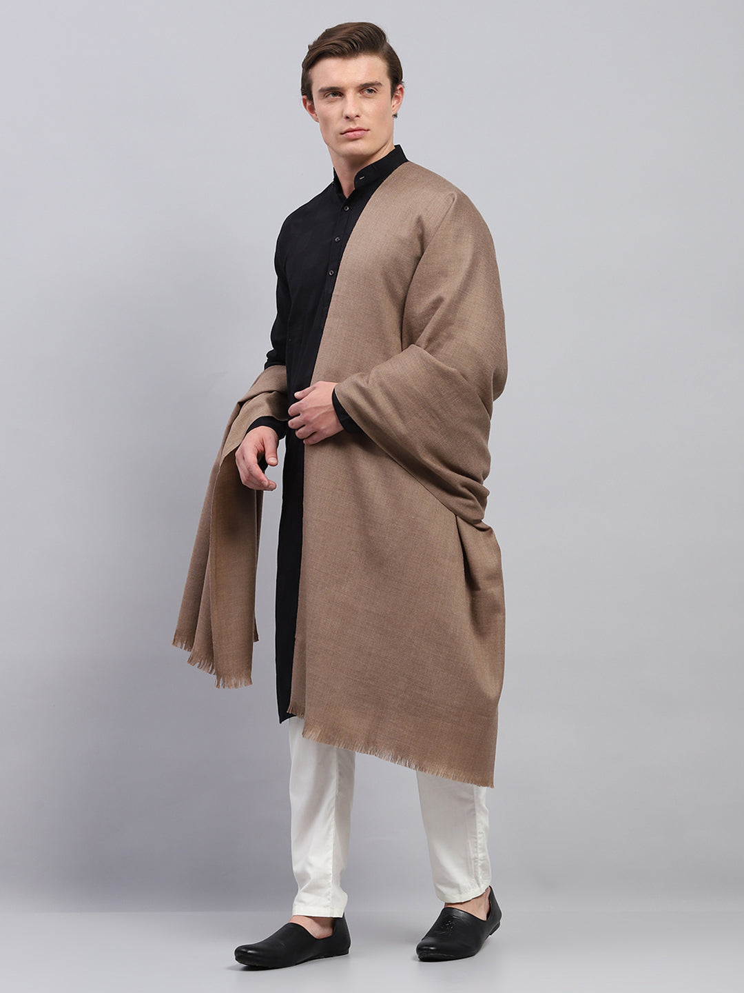 Men Brown Solid Lohi Shawl