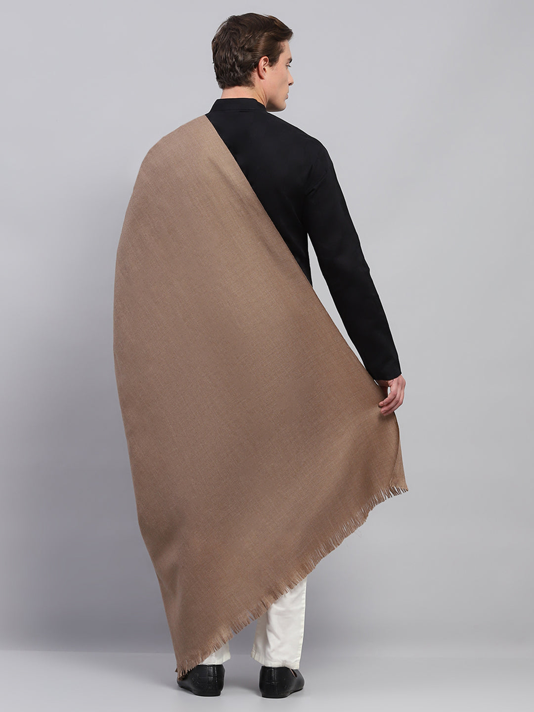 Men Brown Solid Lohi Shawl