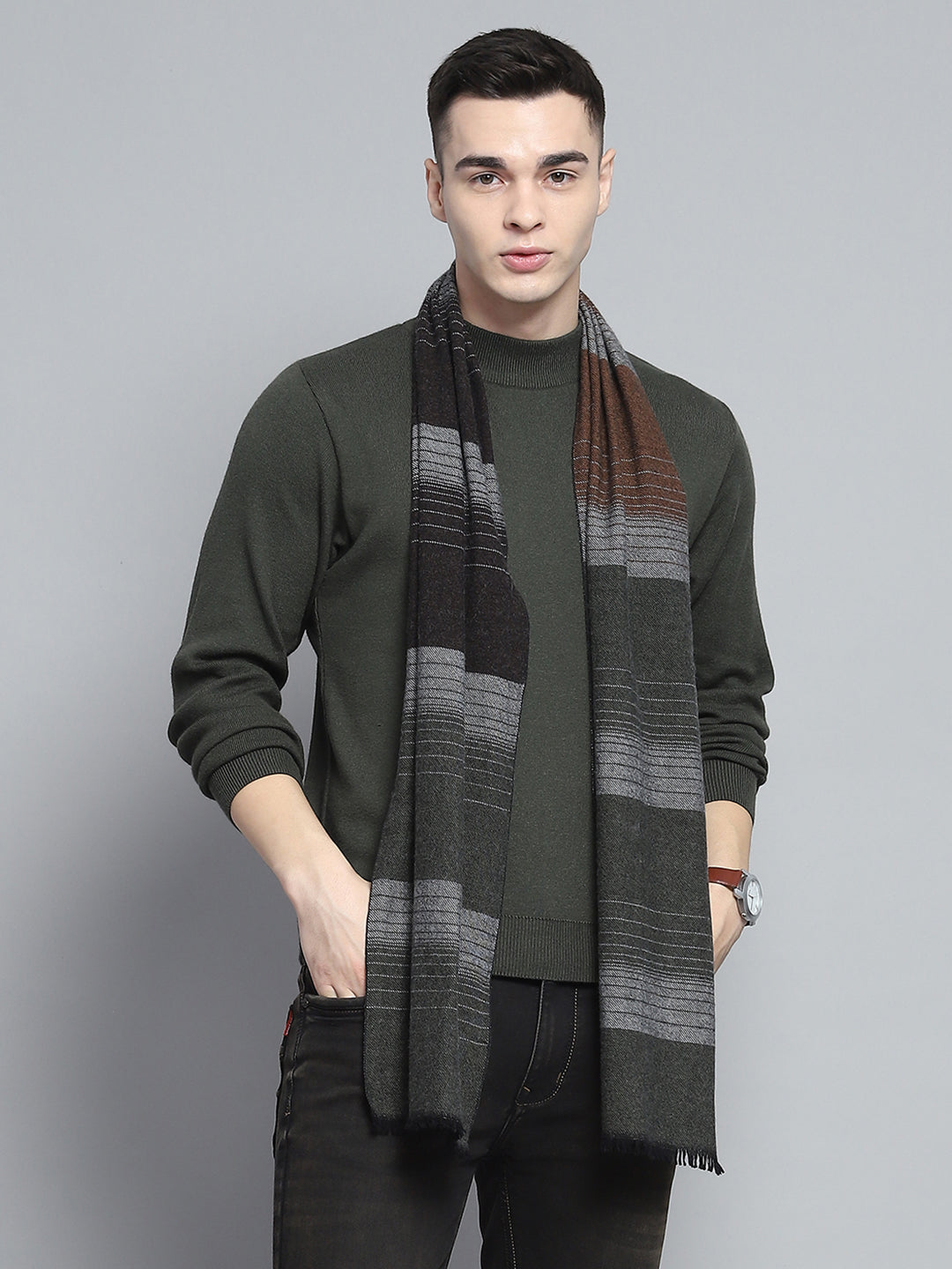 Men Multicolor Self Design Muffler