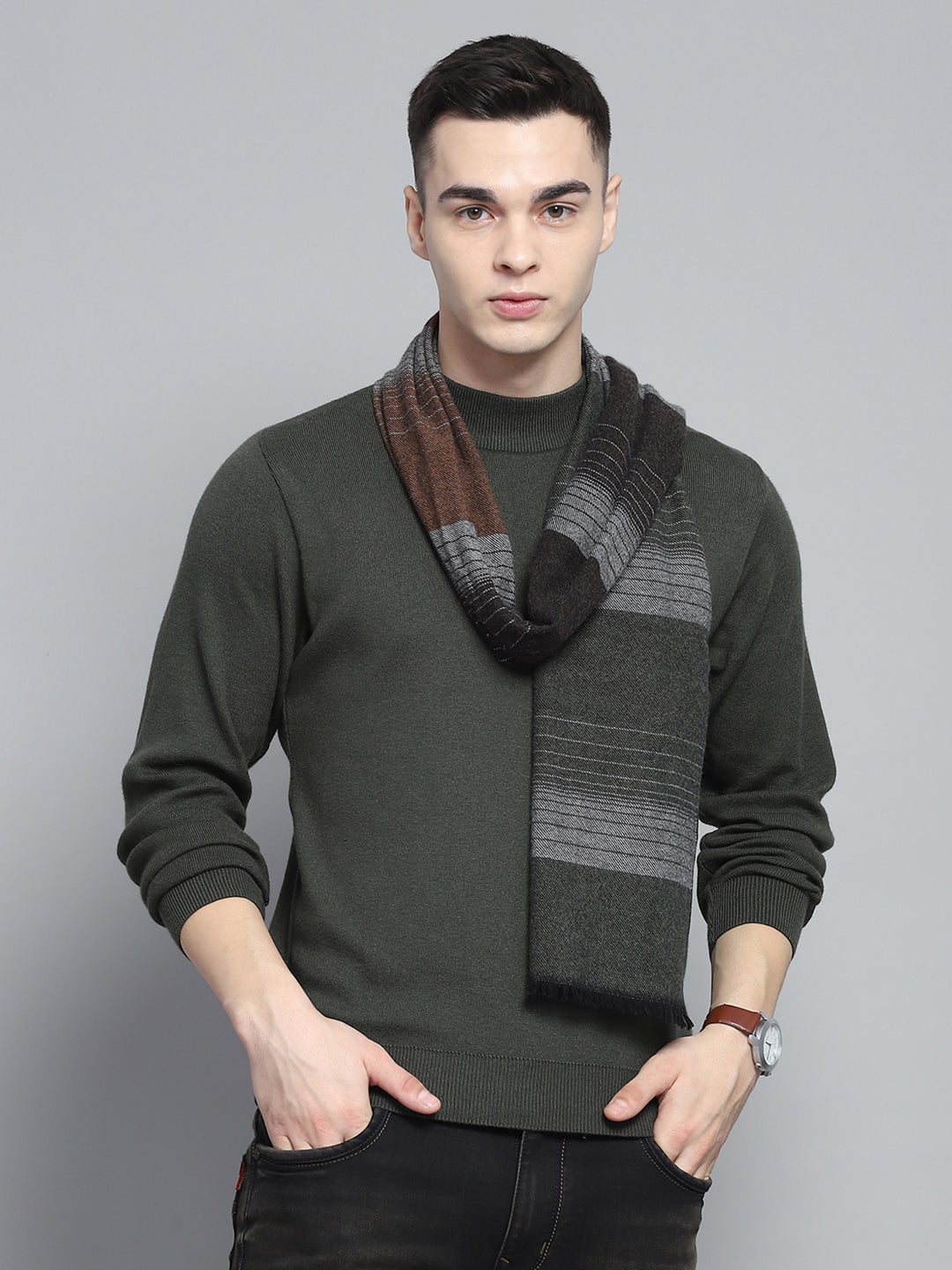 Men Multicolor Self Design Muffler