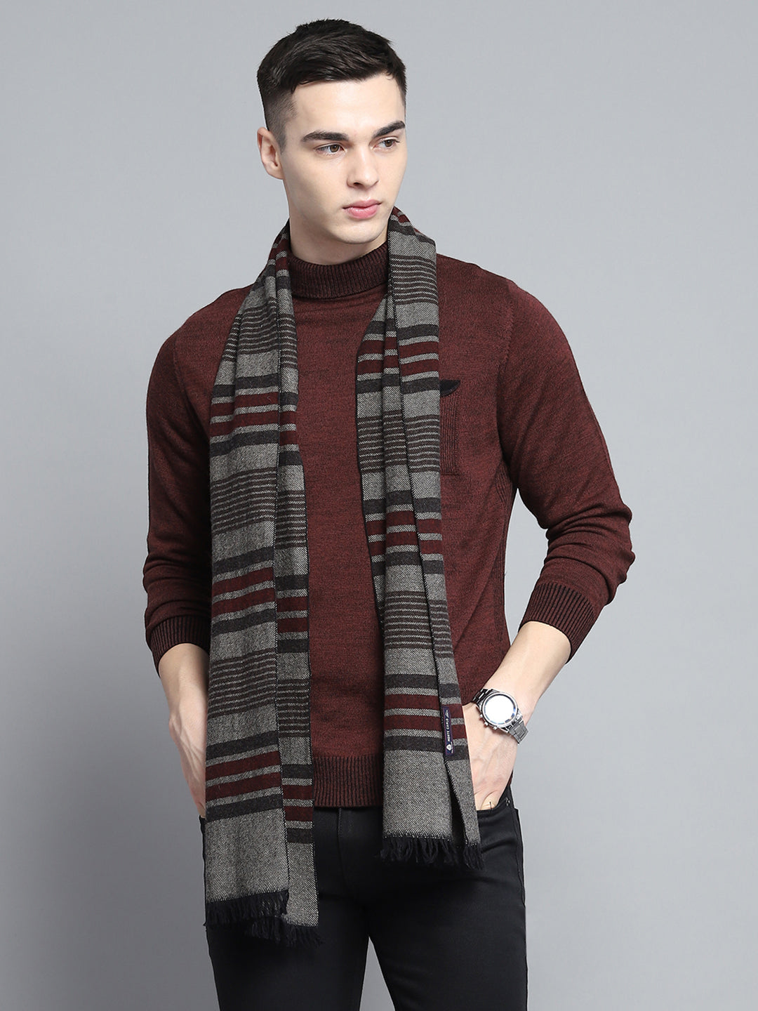 Men Multicolor Self Design Muffler