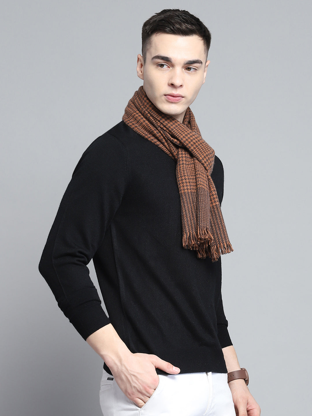 Men Multicolor Self Design Muffler