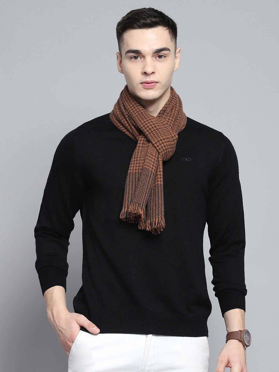 Men Multicolor Self Design Muffler