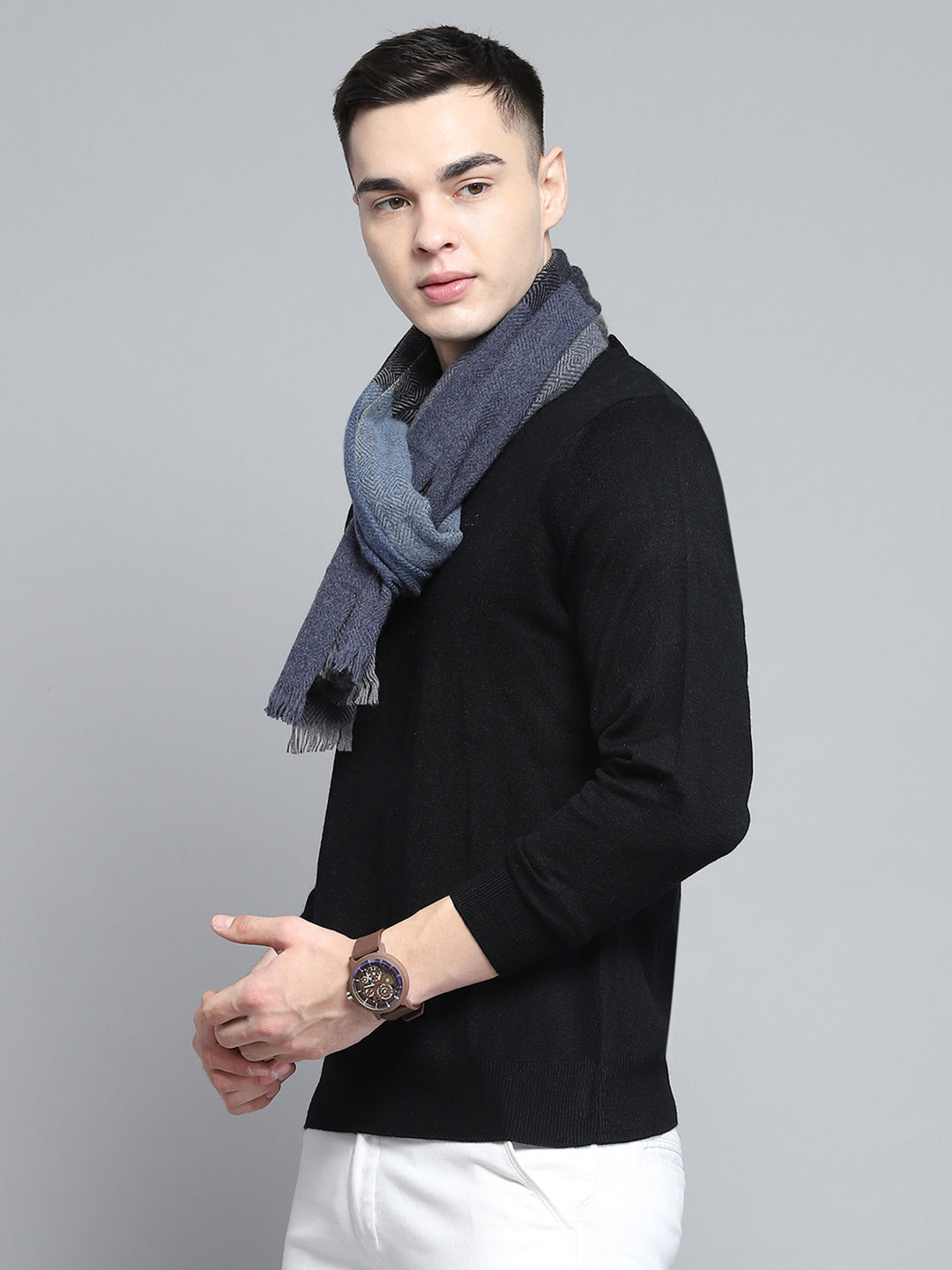 Men Multicolor Self Design Muffler