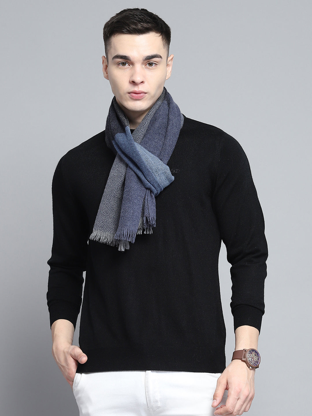 Men Multicolor Self Design Muffler