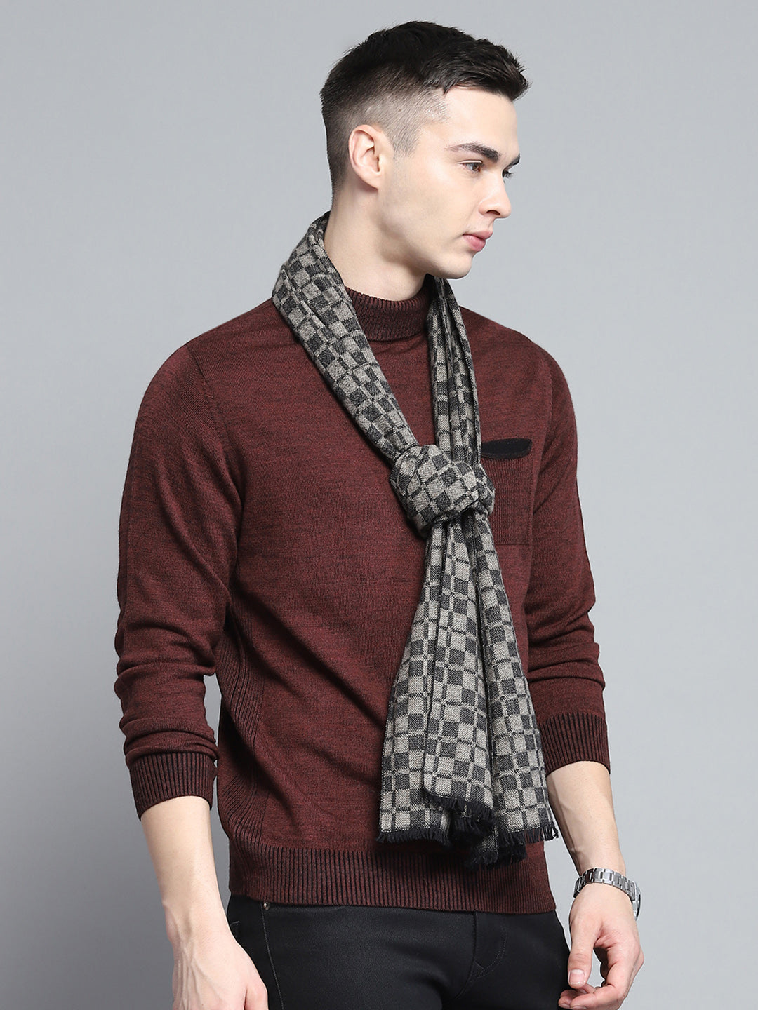 Men Multicolor Self Design Muffler