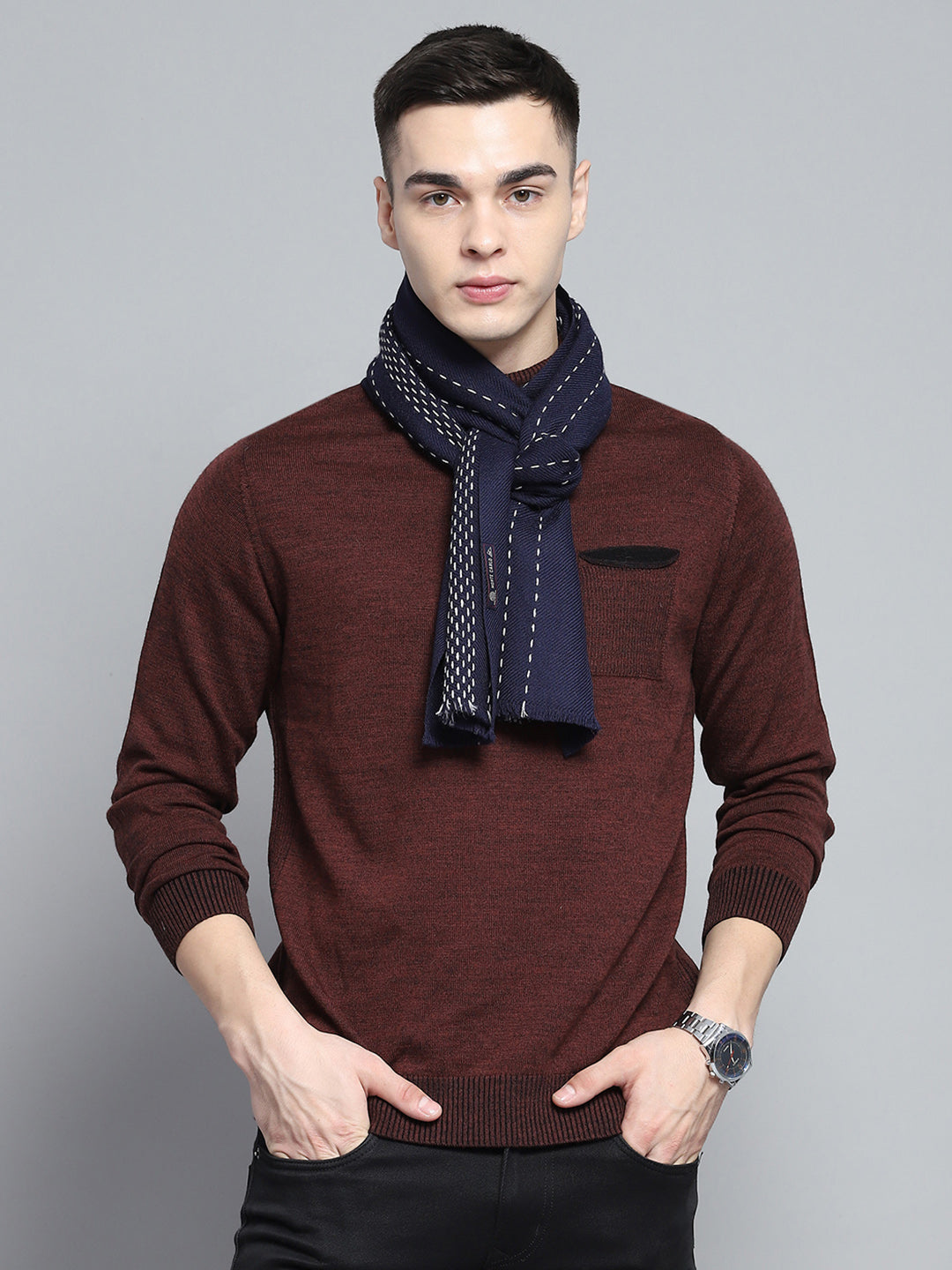 Men Multicolor Self Design Muffler