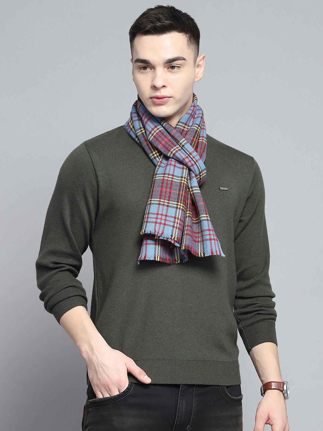 Men Multicolor Self Design Muffler