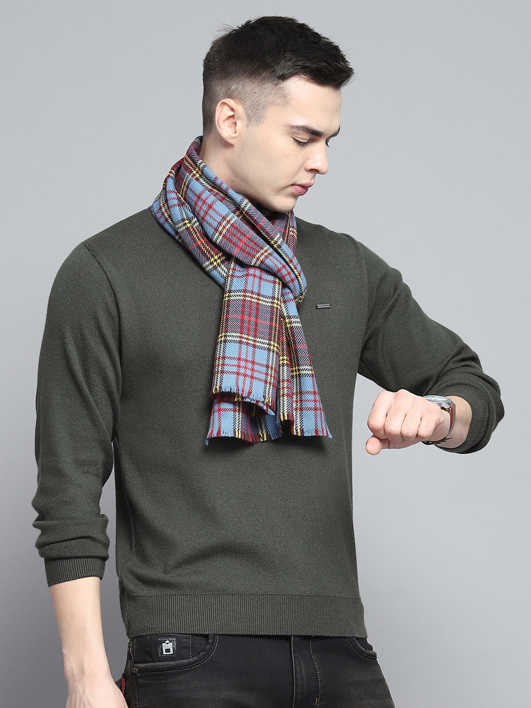 Men Multicolor Self Design Muffler