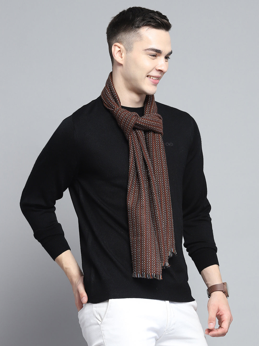 Men Multicolor Self Design Muffler