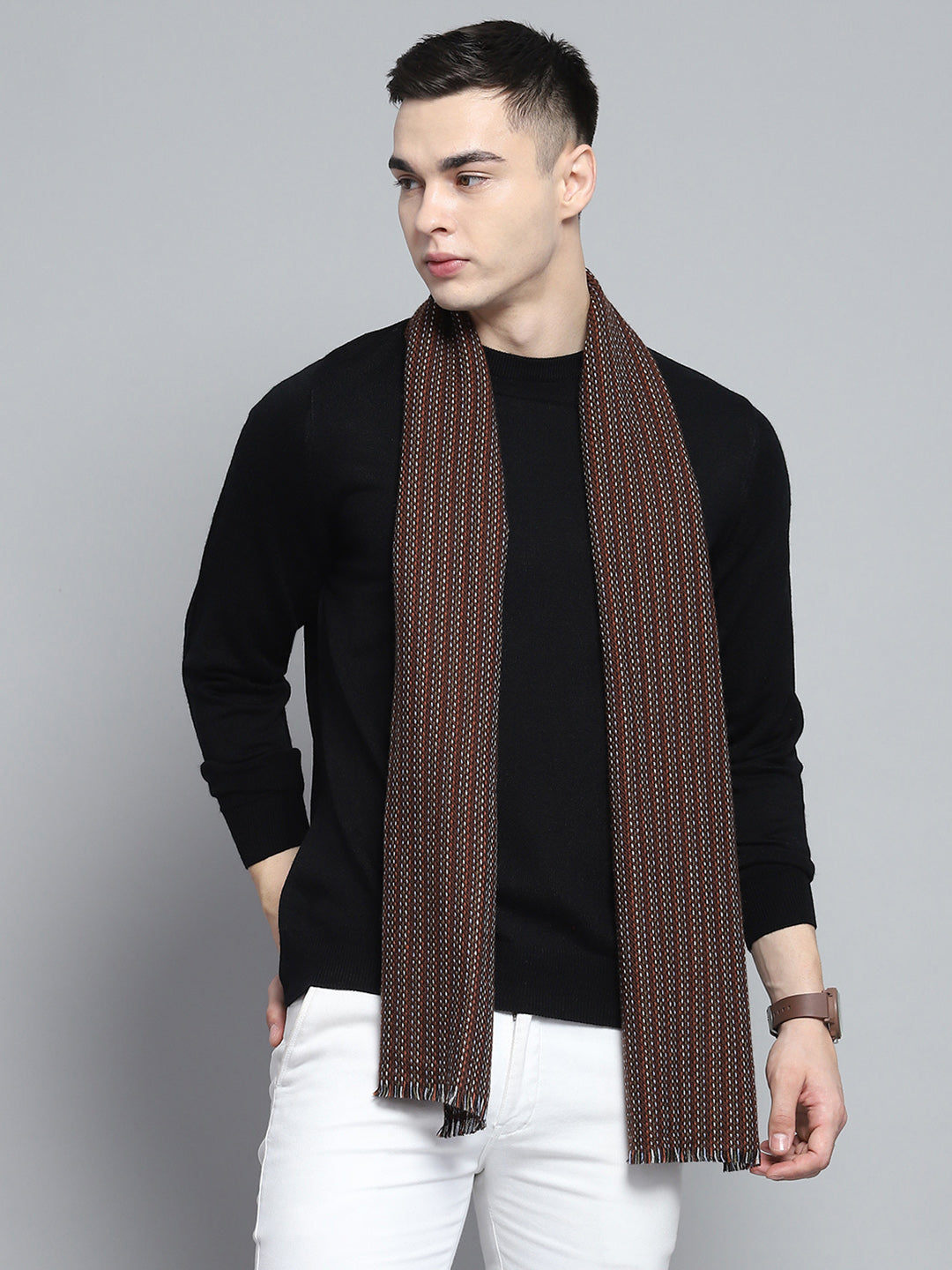 Men Multicolor Self Design Muffler