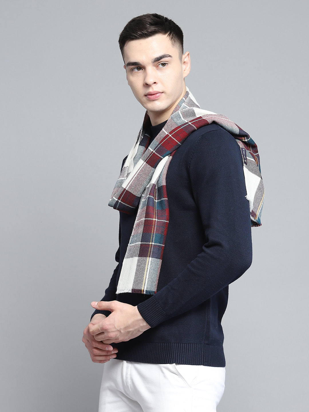 Men Multicolor Self Design Muffler