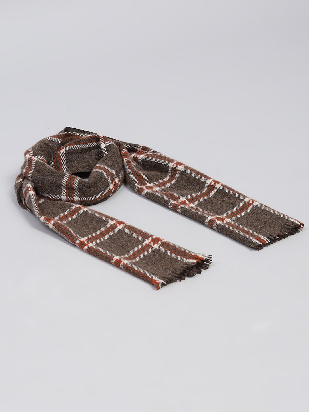 Men Brown Check Muffler