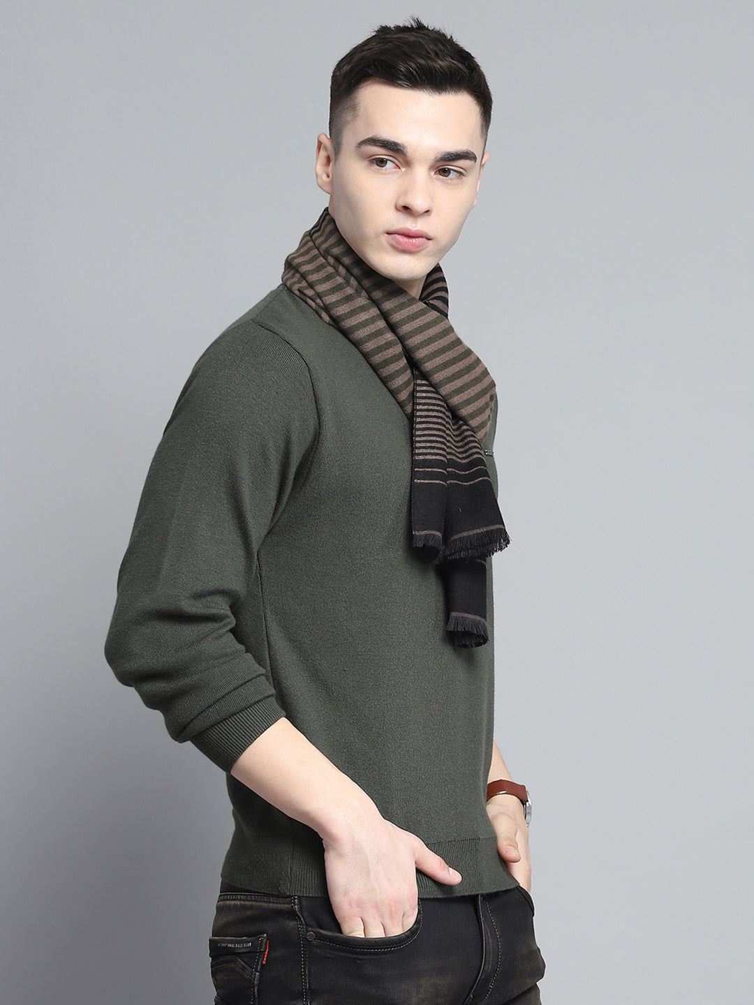 Men Multicolor Self Design Muffler