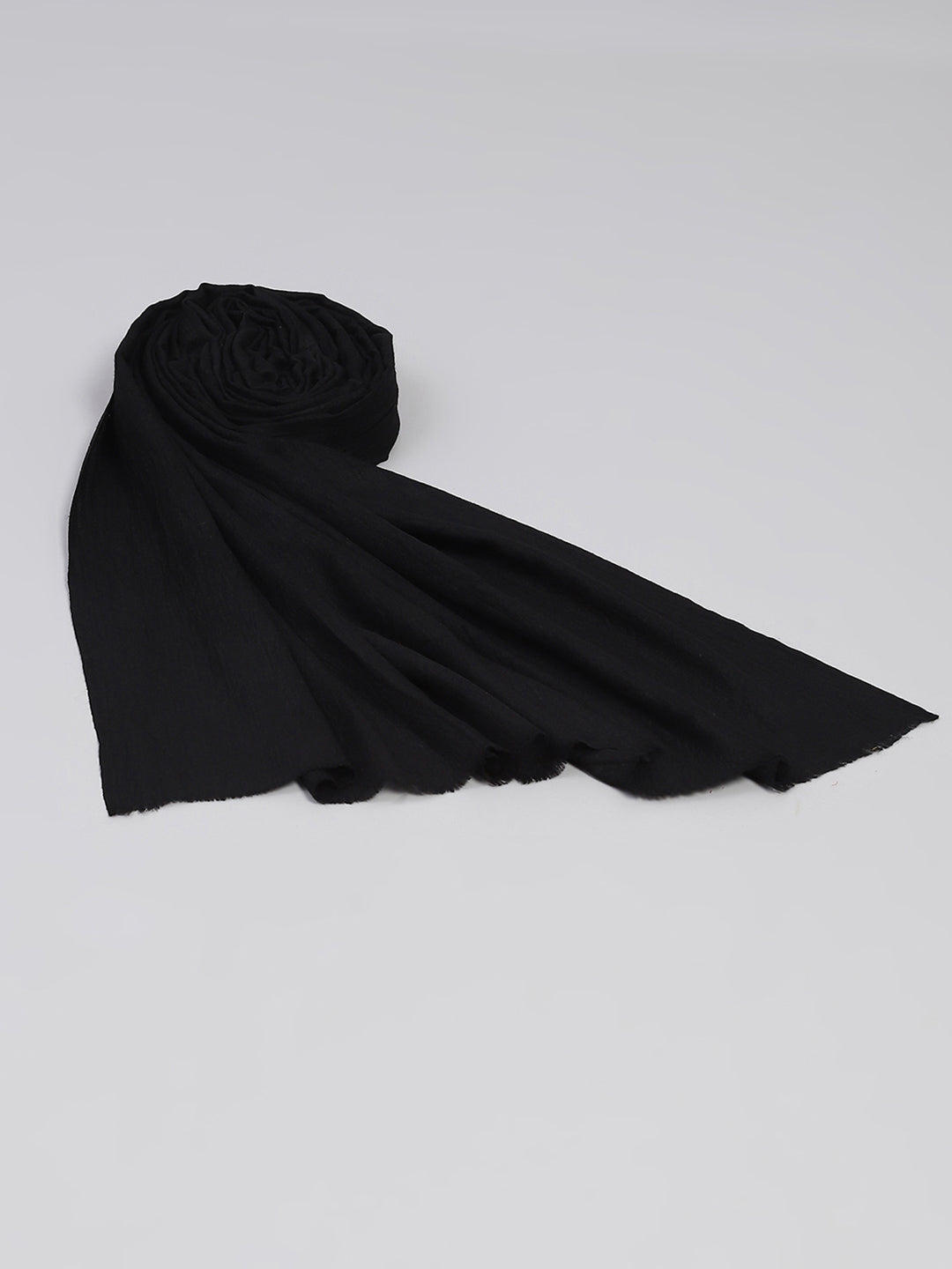 Women Black Solid Shawl