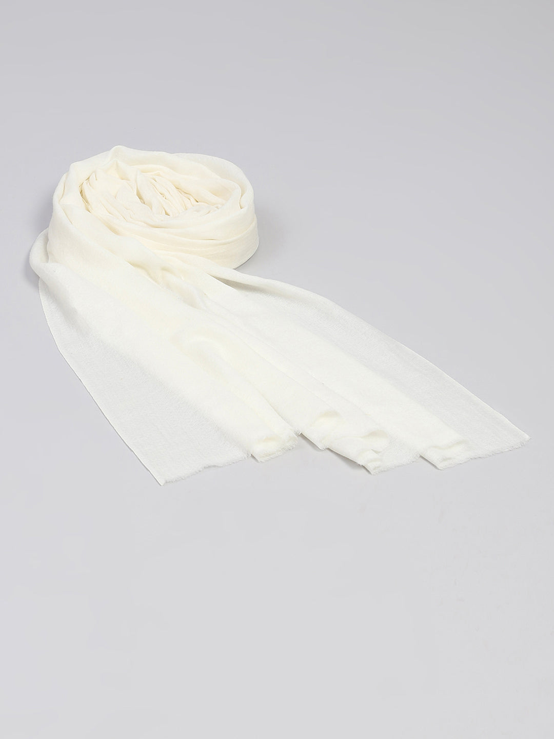 Women White Solid Shawl