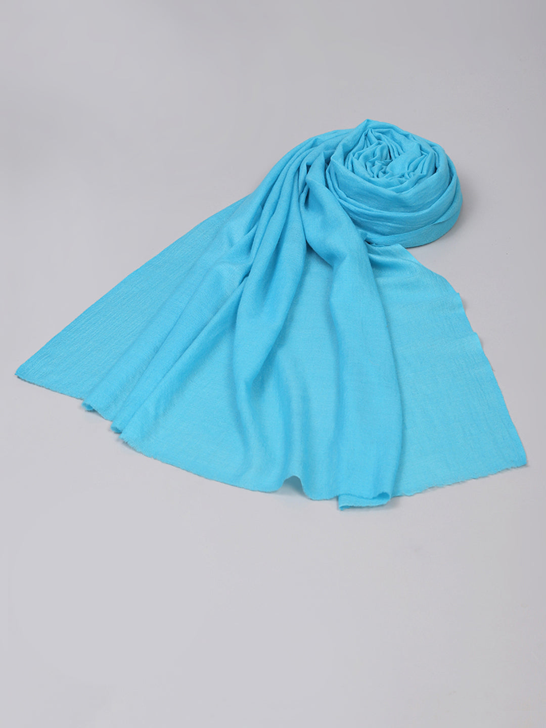 Women Sky Blue Solid Shawl