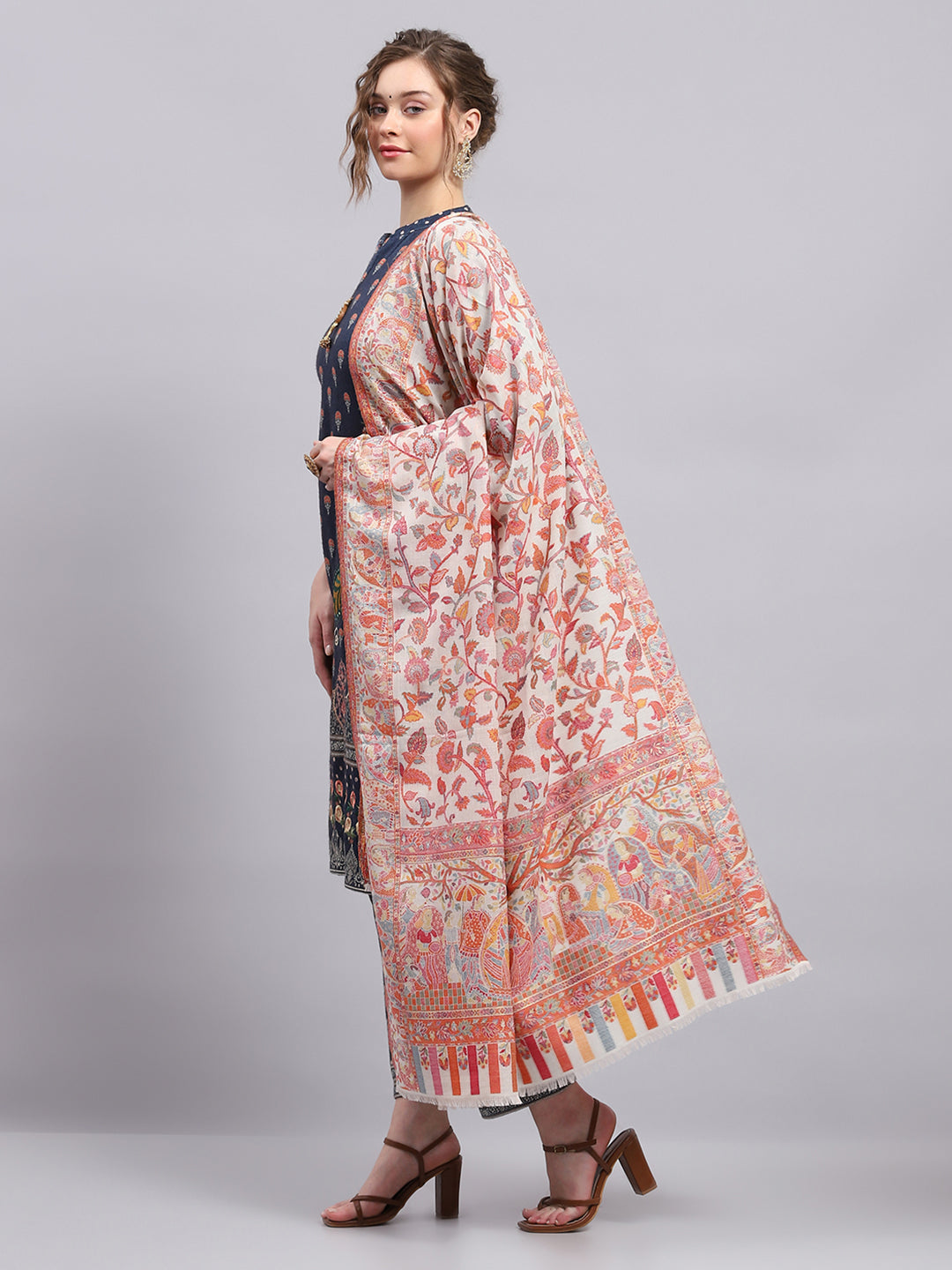 Women Multicolor Printed Shawl