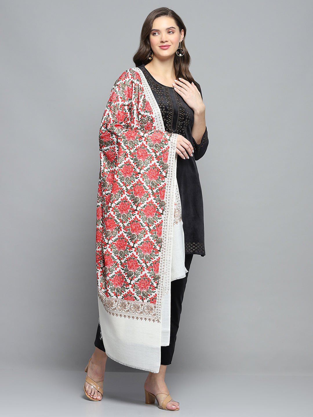 Women Multicolor Self Design Shawl