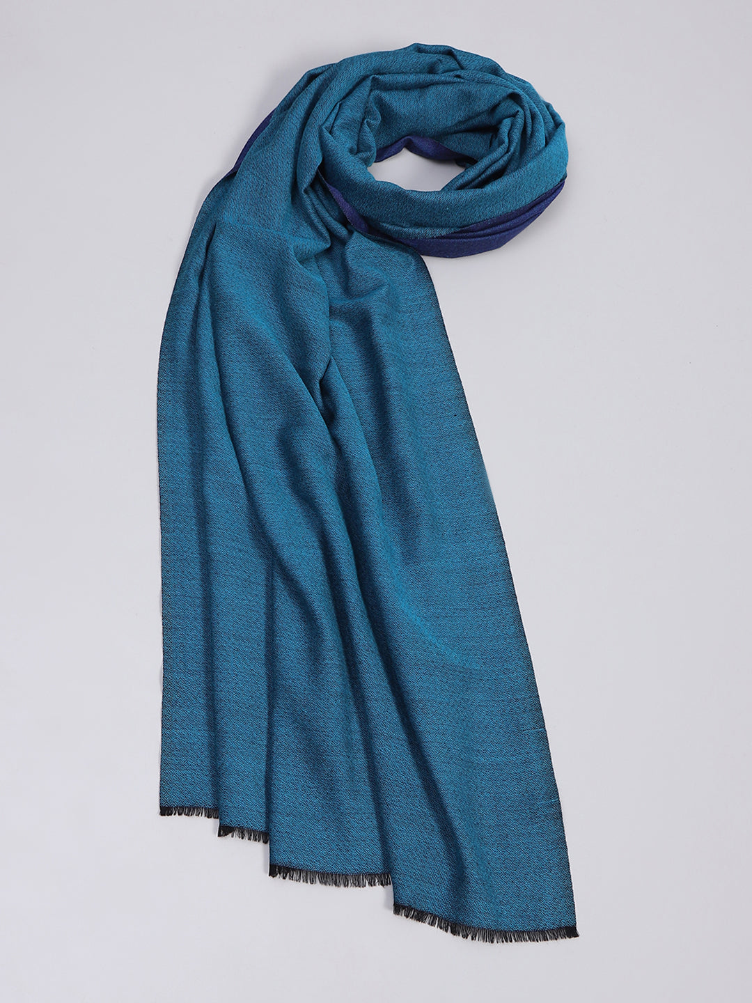 Women Blue Solid Reversible Shawl