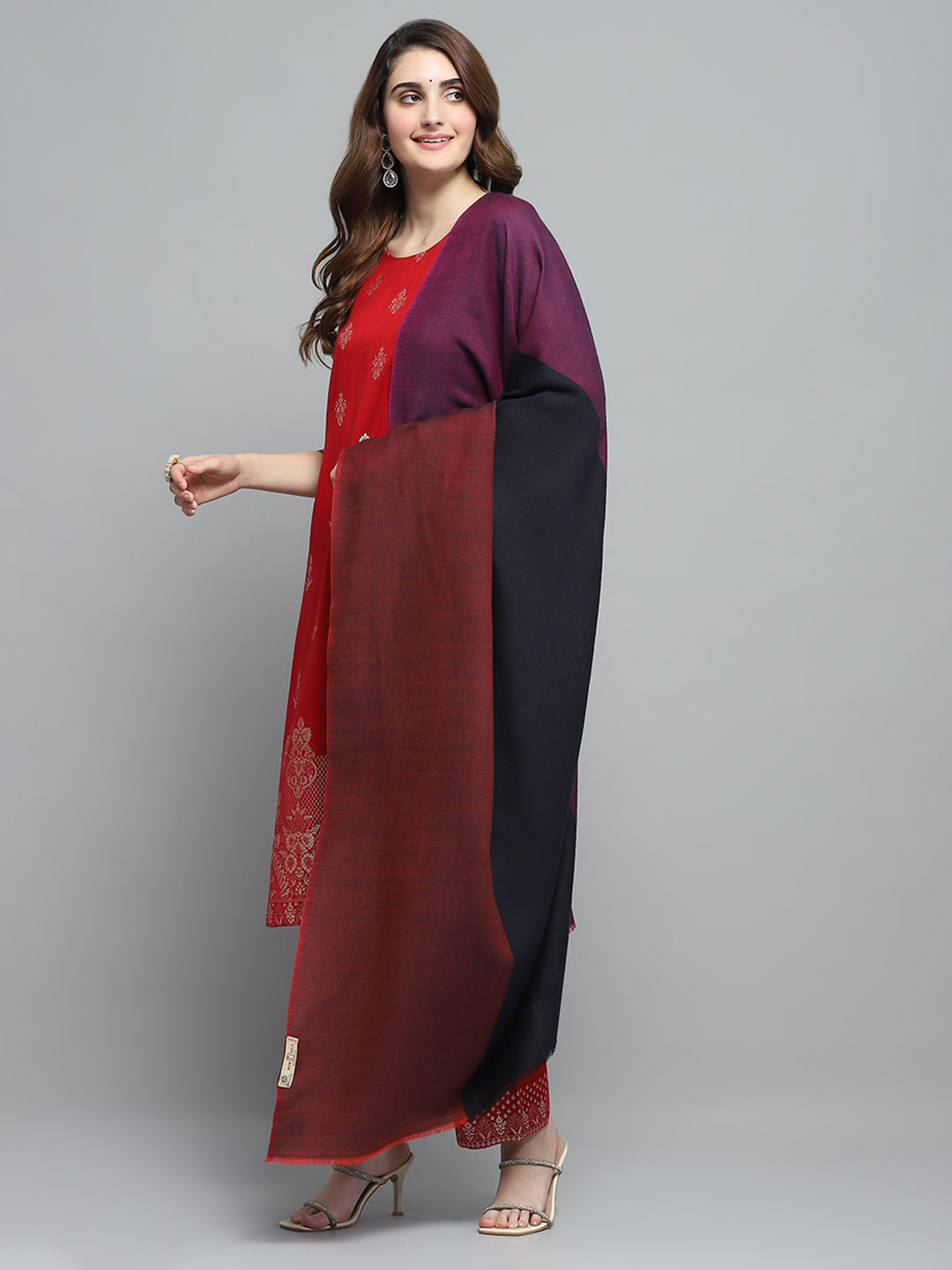 Women Multicolor Self Design Shawl