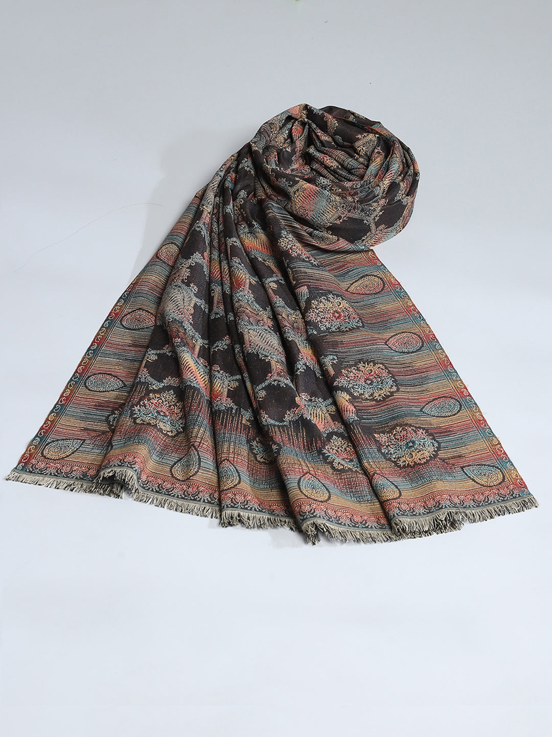 Women Multicolor Self Design Shawl