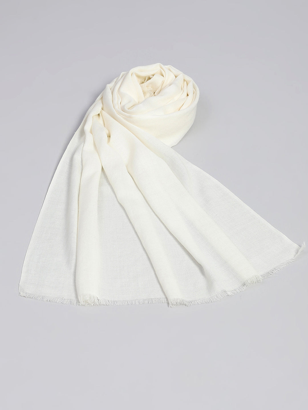 Women White Solid Stole