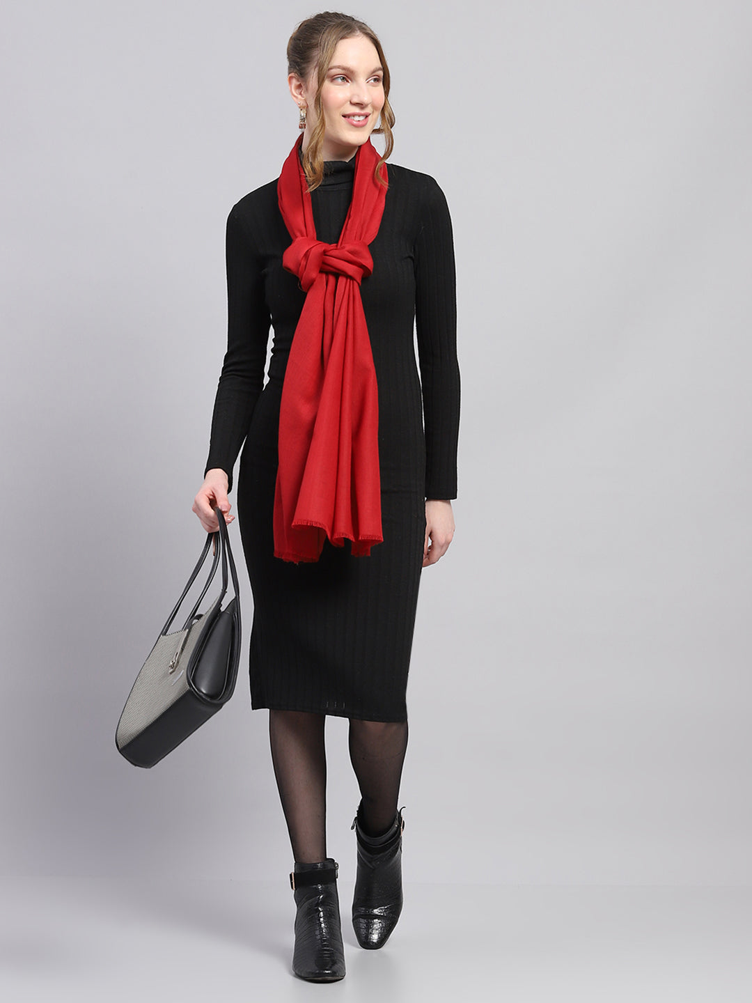 Women Red Solid Stole