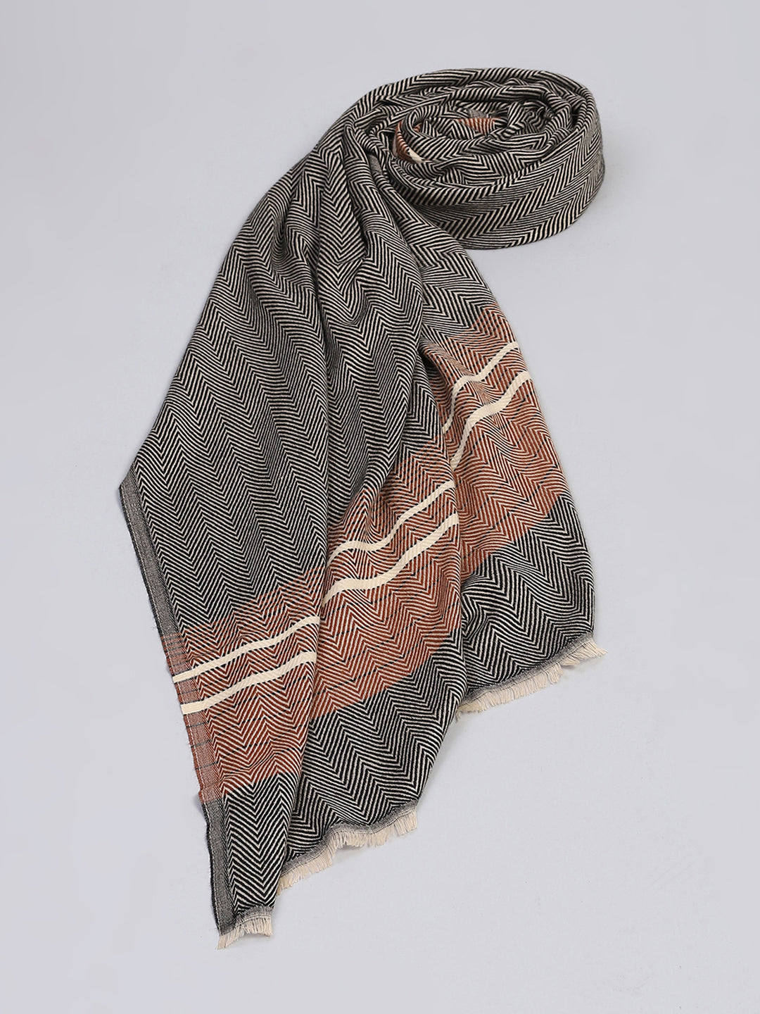 Women Grey Zig-Zag Stole