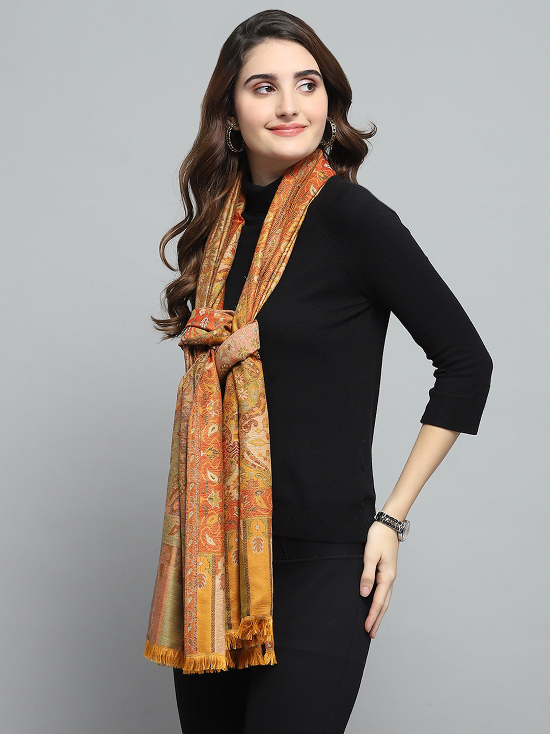 Women Multicolor Self Design Stole