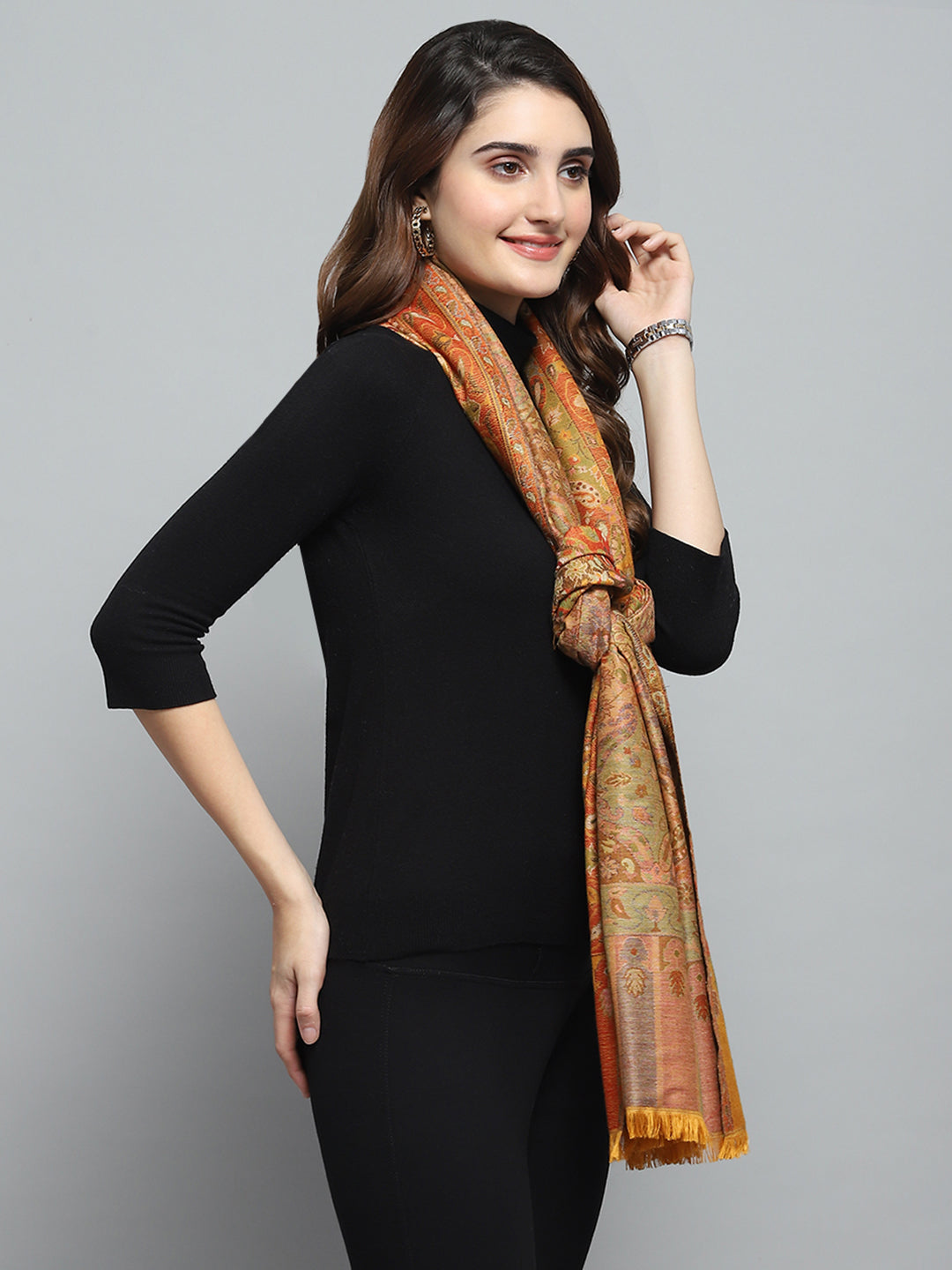 Women Multicolor Self Design Stole