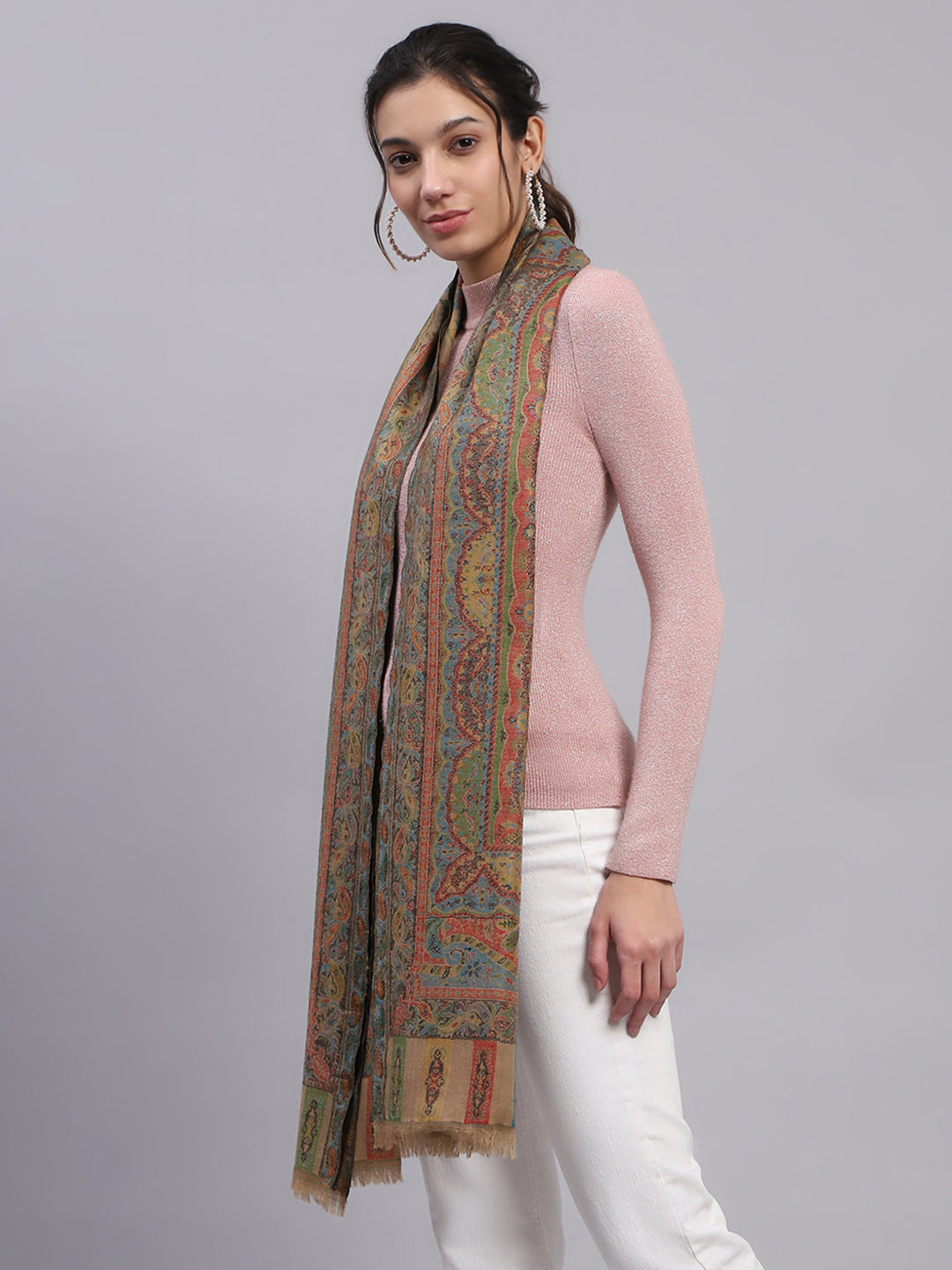 Women Multicolor Self Design Stole