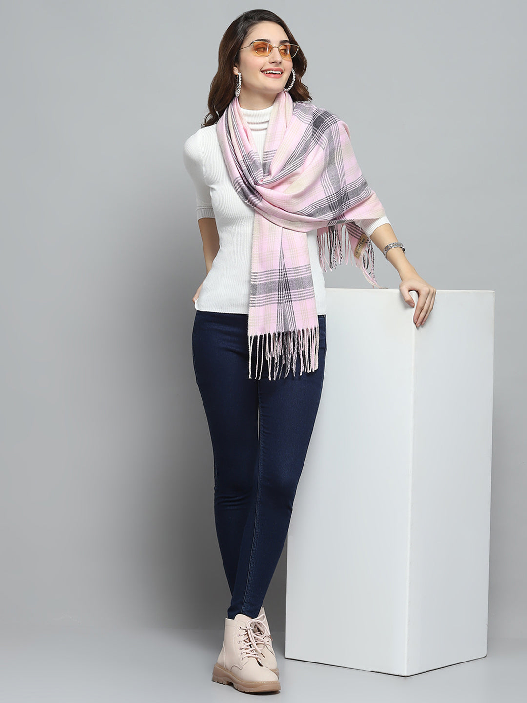 Women Multicolor Self Design Stole