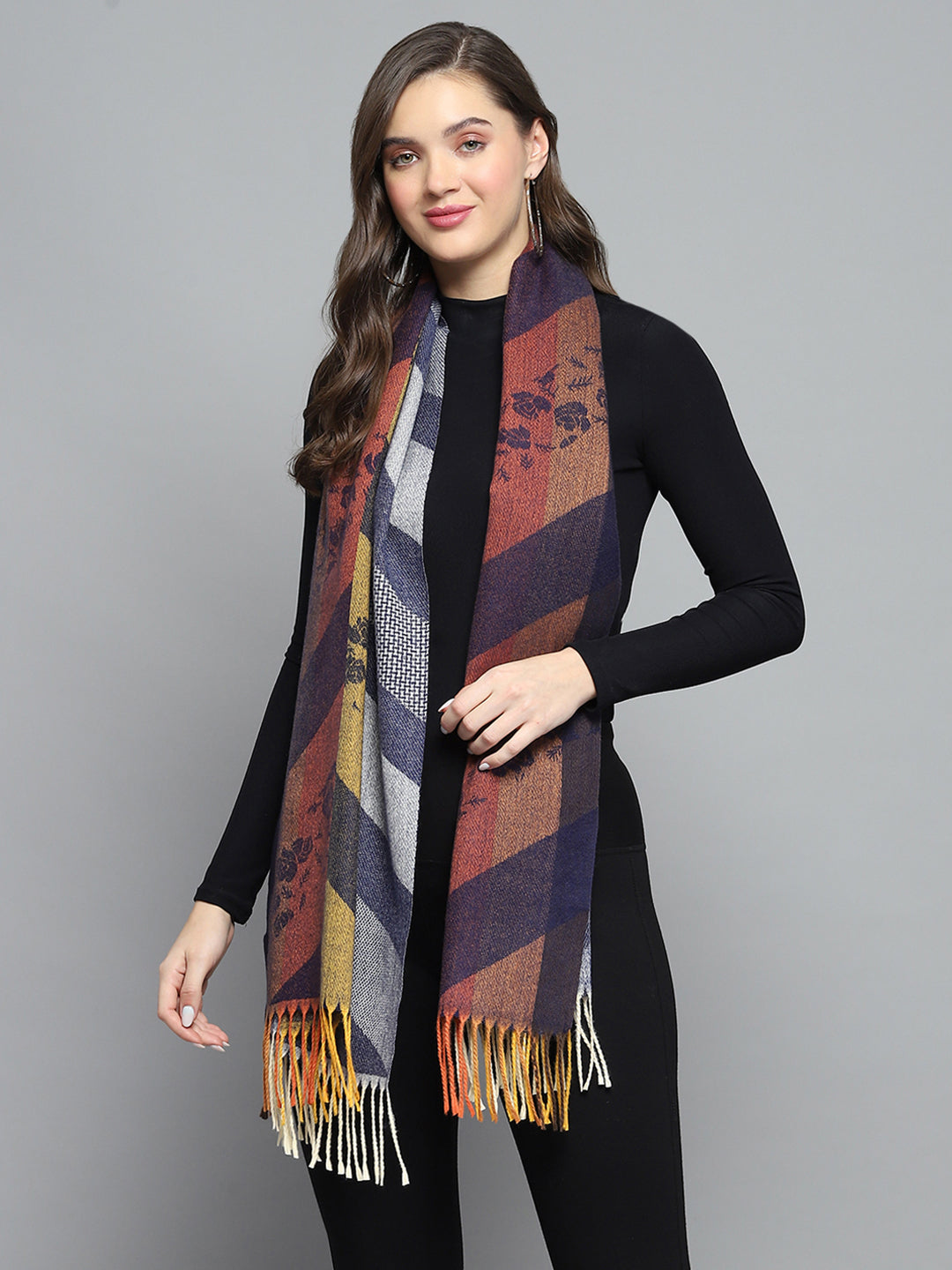 Women Multicolor Self Design Stole