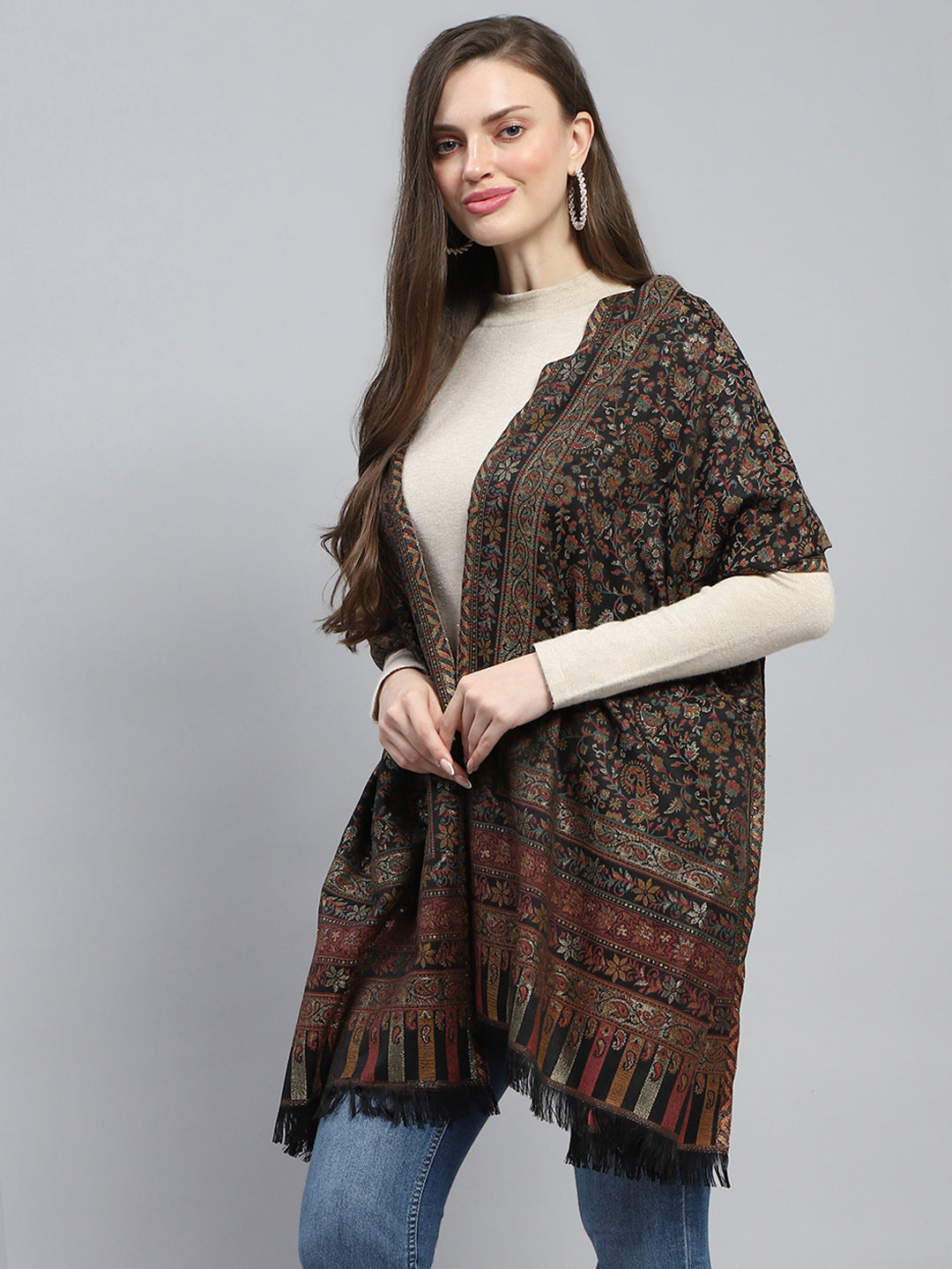 Women Multicolor Self Design Stole