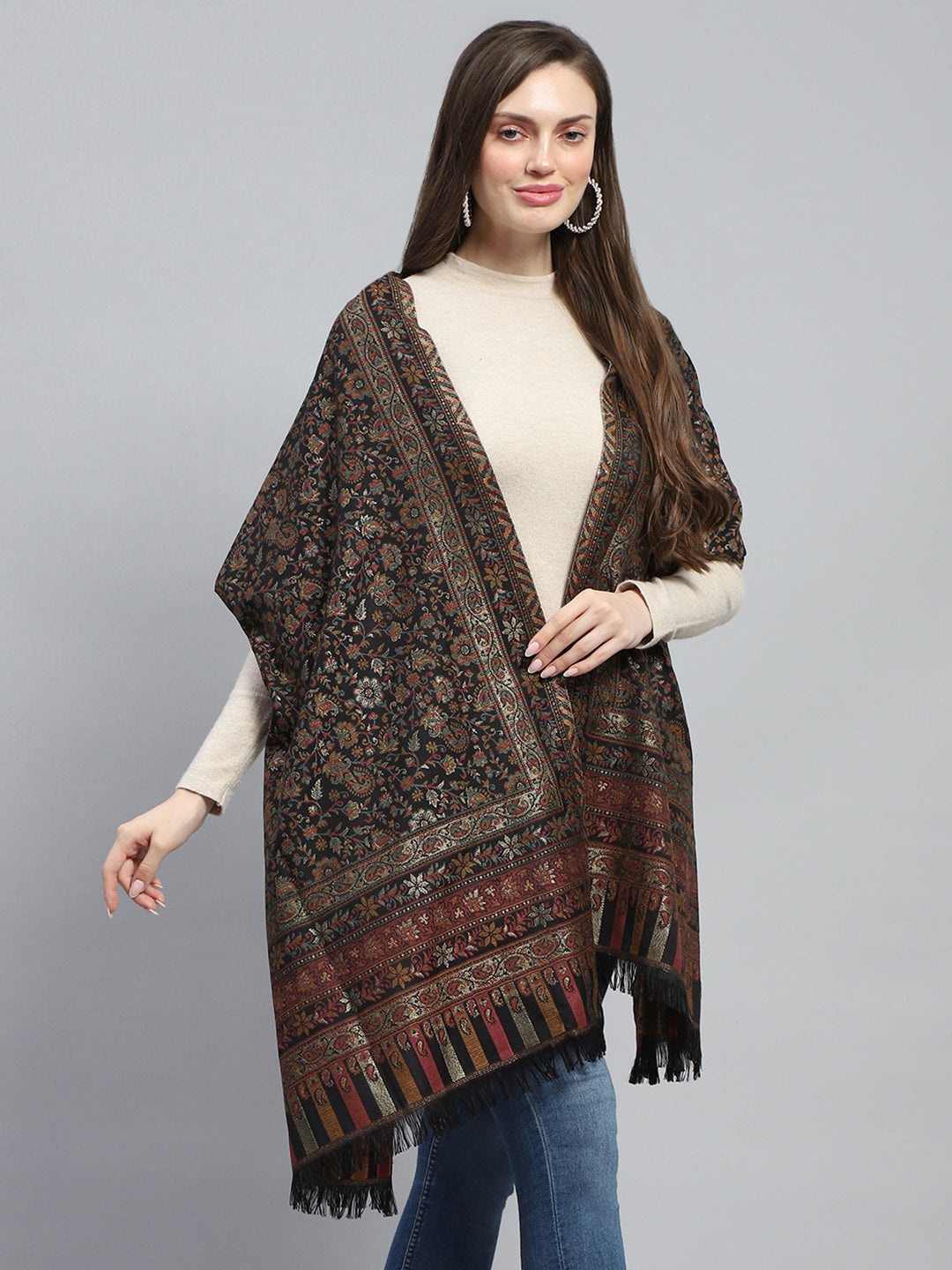 Women Multicolor Self Design Stole