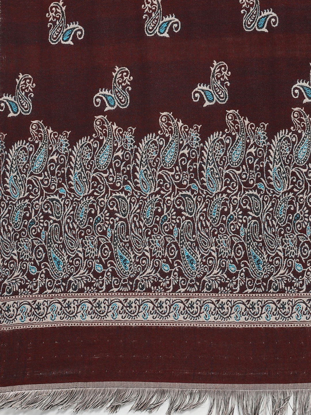 Women Maroon Self Design Stole