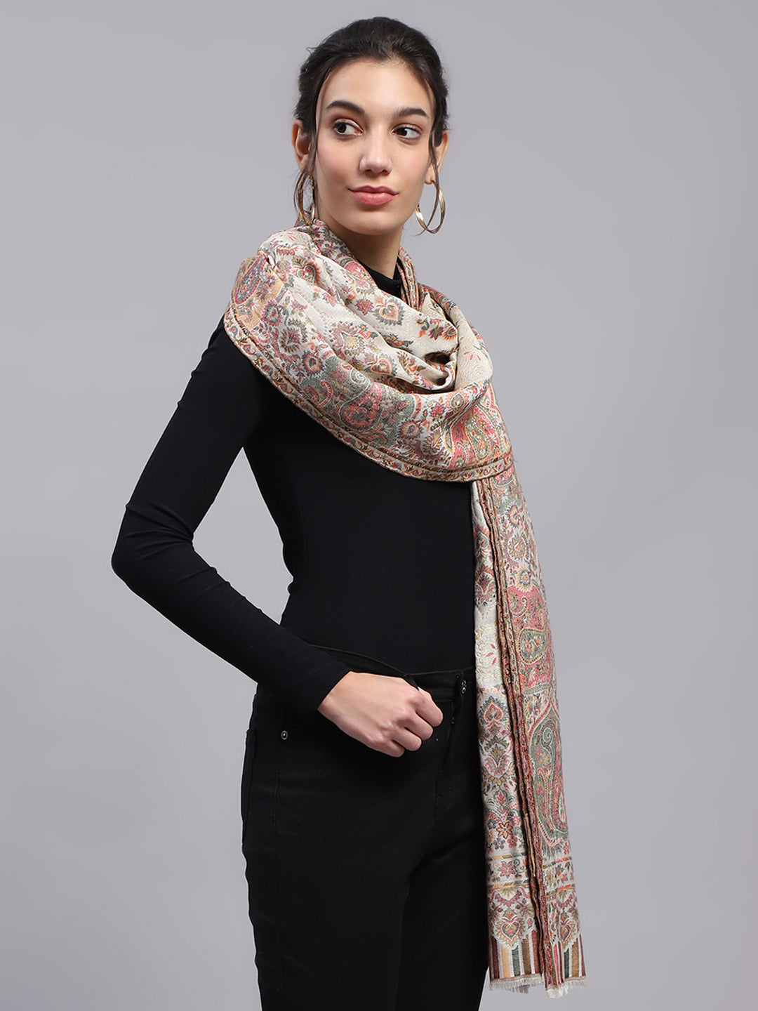 Women Multicolor Self Design Stole