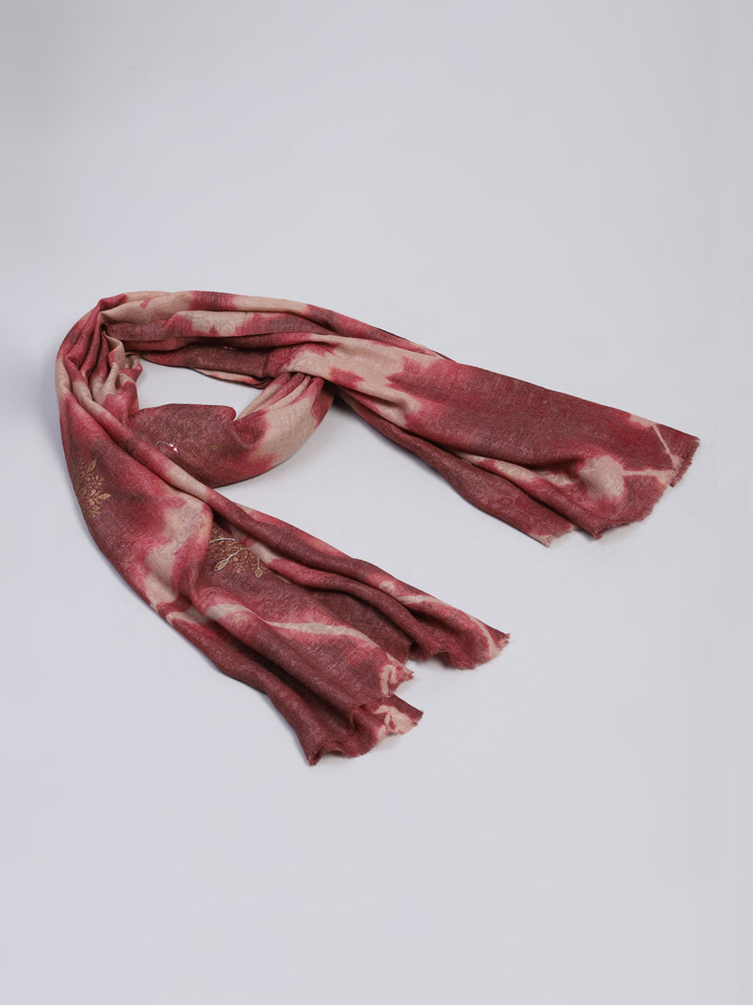 Women Maroon Self Design Stole