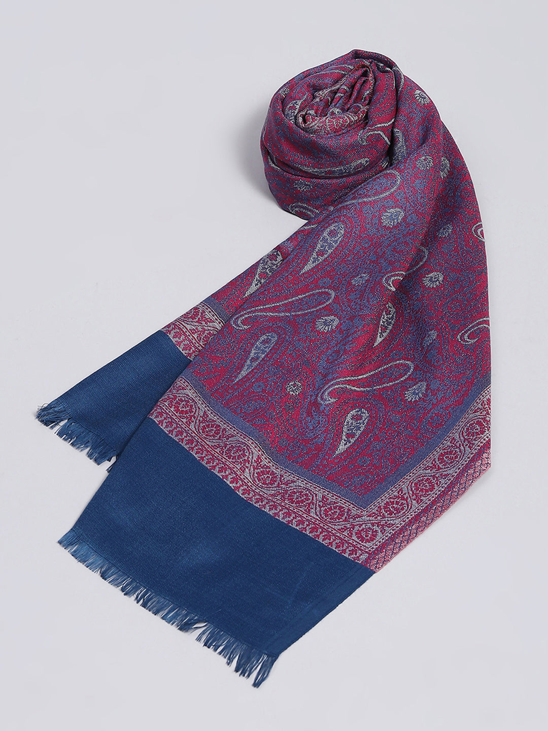 Women Blue Self Design Stole