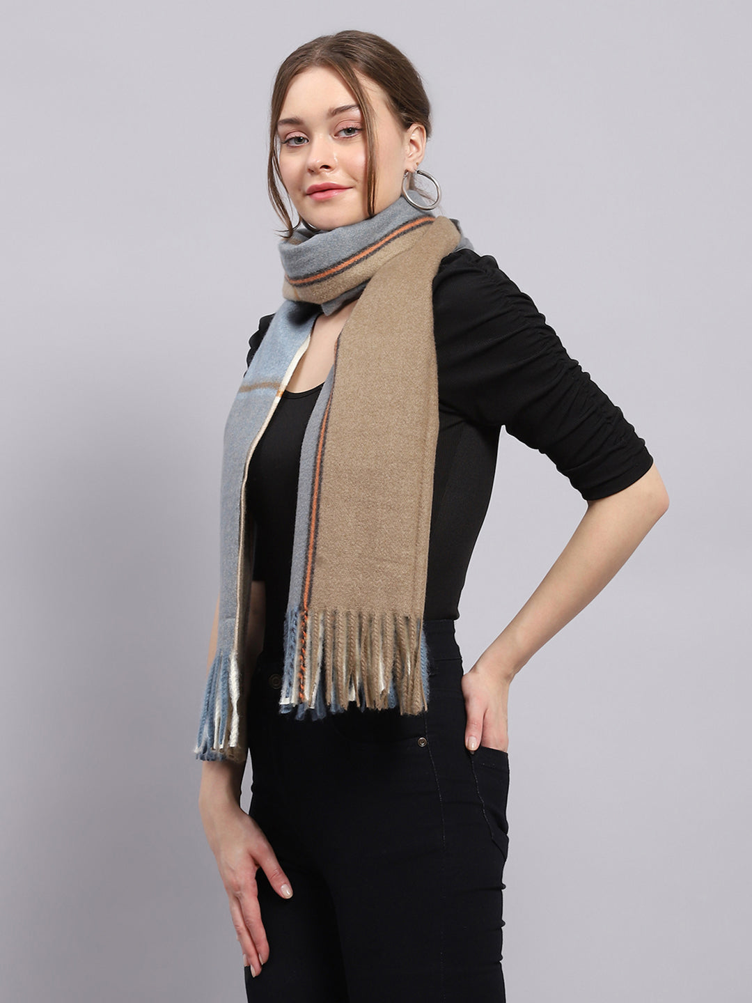 Women Blue Solid Stole