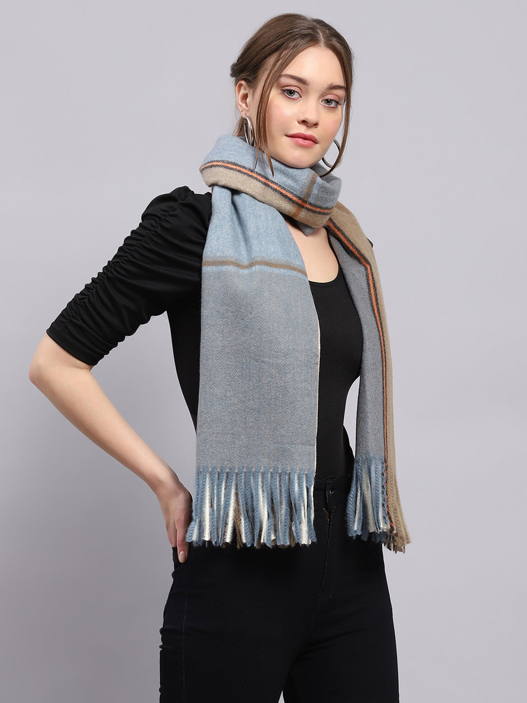 Women Blue Solid Stole