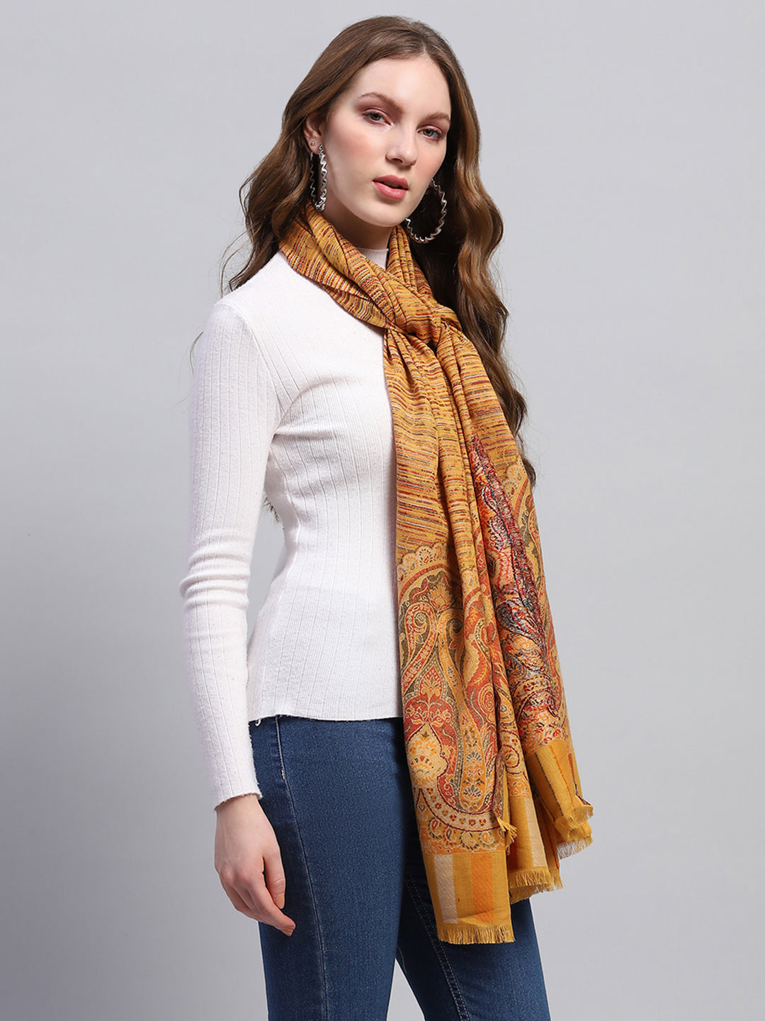 Women Multicolor Self Design Stole