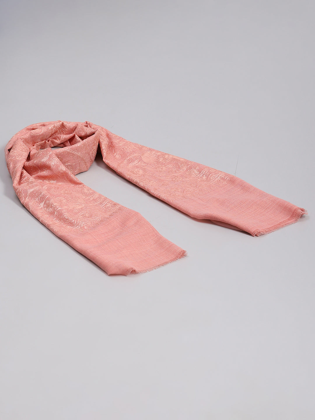 Women Pink Self Design Stole