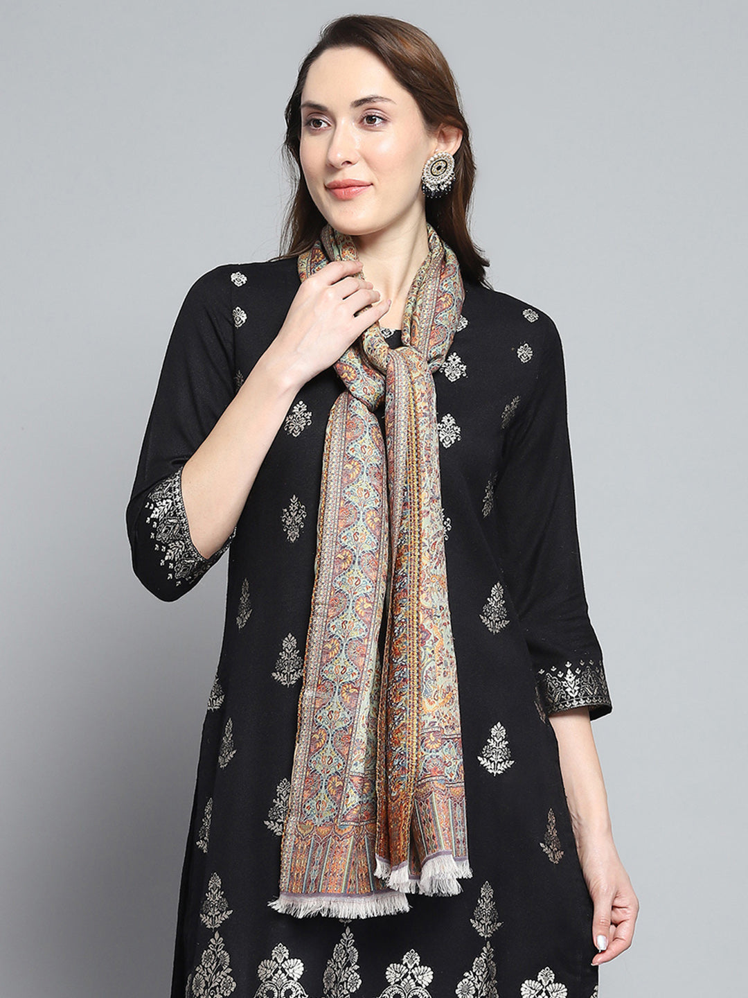 Women Multicolor Self Design Stole